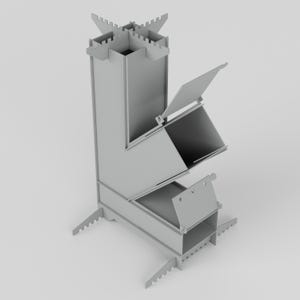 Rocket Stove DXF File PDF, Portable Wood Stove Plans, Camping Grill Fire Pit DXF, DıY Pellet Rocket Stove, Demountable Stove Cut File