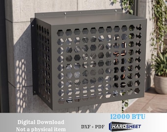 Decorative AC Cover DXF Files, Honeycomb Pattern Enclosure, 12000 BTU (Digital Download)