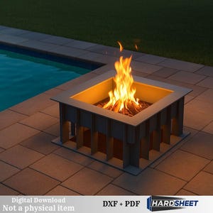 Archivos DXF para fogatas exteriores, planos para corte por plasma láser CNC, chimenea metálica (descarga digital)