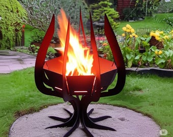 Modern Outdoor Fire Pit DXF Files Metal Fireplace