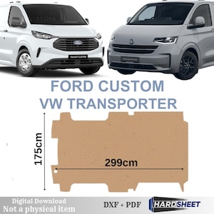 Ford Custom Vw Transporter Van 2024+ lange wielbasis vloer sjabloon CNC-router DXF-bestanden voor plasmasnijden digitale download