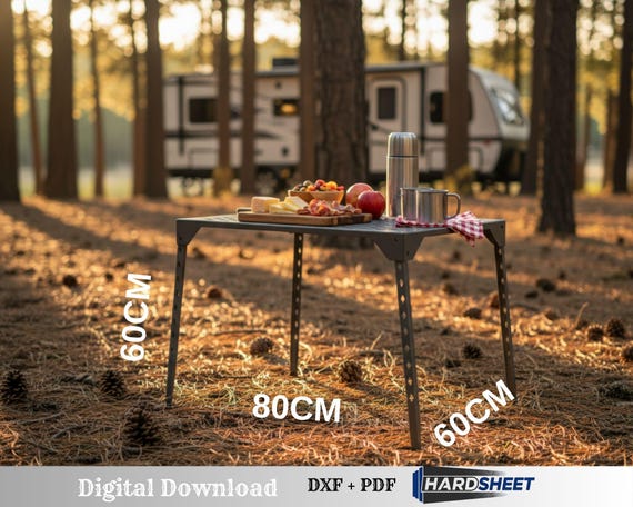 Collapsible Camping Table DXF Files, Foldable Outdoor Picnic