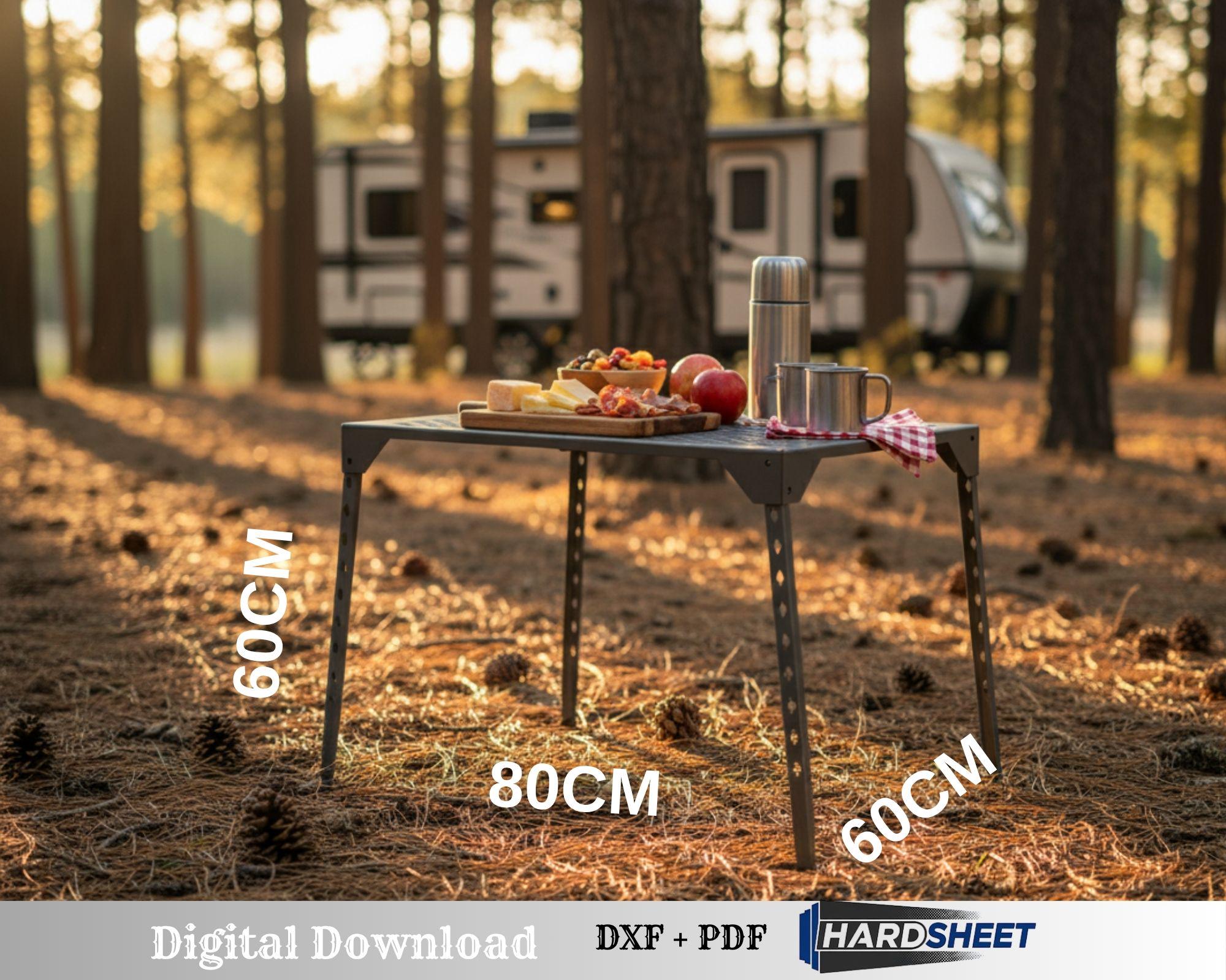Collapsible Camping Table DXF Files, Foldable Outdoor Picnic