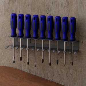 Wall Mount Screwdriver Holder | CNC Laser Cut Tool Organizer DXF PDF Files Digital Download