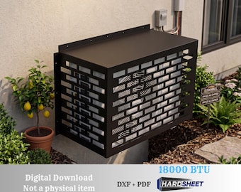 Decorative AC Cover DXF Files, Outdoor Metal Enclosure, 18000 BTU (Digital Download)