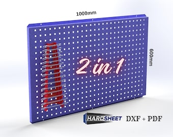 2 in 1 Tool Organizer Panel CNC DXF files for plasma cutting | Workshop Wall Organizer, Tool Holder, Garage Storage | Digital Download