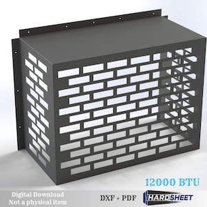 May include: A dark grey metal air conditioning unit cover, rectangular with a brick-like pattern of cut-out openings. The text "12000 BTU" is visible. The words "Digital Download Not a physical item" are also present.