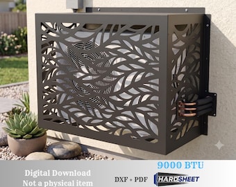 AC Cover DXF Laser Cut File 9k BTU Digital Download