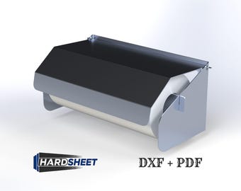 Industrieller Papierhandtuchhalter mit Abdeckung Küche, Garage & Werkstatt Wandspender | Cnc DXF-Dateien für das Laserschneiden | Digitaler Download