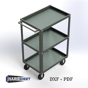 Diseño de carro de herramientas escalonado / Organizador de garaje cortado con láser CNC en archivos DXF y PDF / Descarga digital