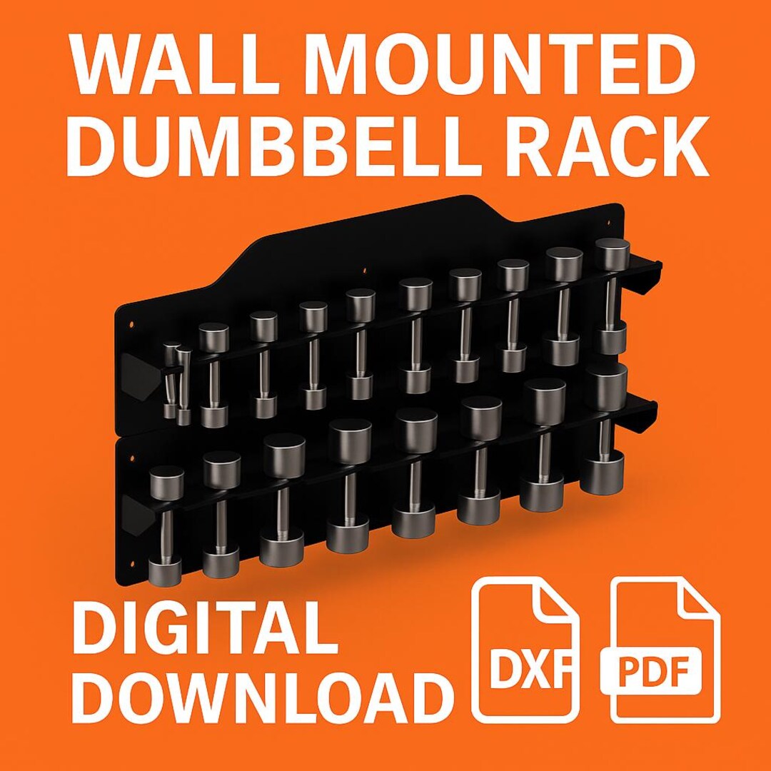 Wall Mounted Dumbbell Rack DXF File | 3-tier Gym Weight Storage | Laser ...