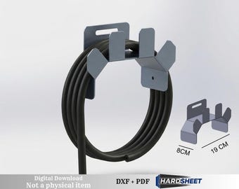 Hose Cable Holder DXF, CNC Laser Plasma Cut, Heavy Duty Wall Mount (Digital Download)
