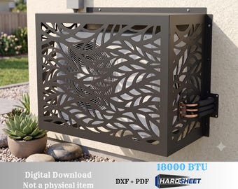 AC Cover DXF Laser Cut File 18k BTU Digital Download