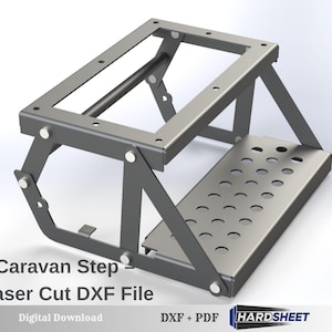 Stopień do przyczepy kempingowej cięty laserowo | Pliki DXF CNC do cięcia plazmowego | Pobieranie cyfrowe