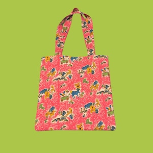 Quilted Tote Bag - Vintage Fabric Print