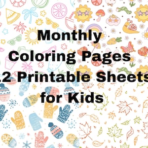 Monthly Coloring Pages – 12 Printable Sheets for Kids