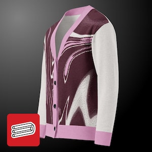 Cardigan Pattern Abstract Lilac Knitted