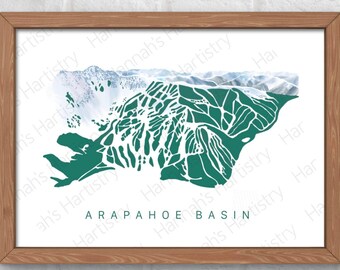 Arapahoe Basin Colorado Mountain Map Print