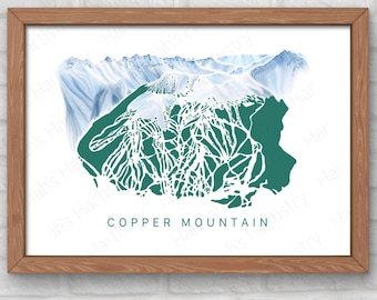 Copper Mountain Ski Trail Map Art | Colorado Alpine Adventure Print