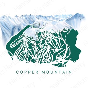 Copper Mountain Ski Trail Map Art | Colorado Ski Resort Digital File