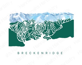 Breckenridge Ski Trail Map Print | Colorado Mountain Art Digital File