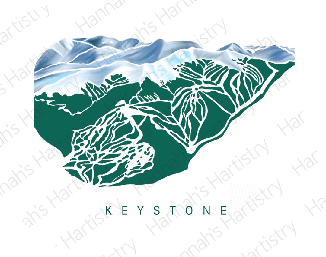 Interactive Keystone Map Keystone Mountain Ski Trail Map Art | Colorado Ski Resort Digital File ...