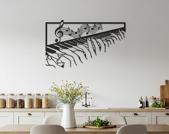 Piano Hands Metal Wall Art – Music Room Decor