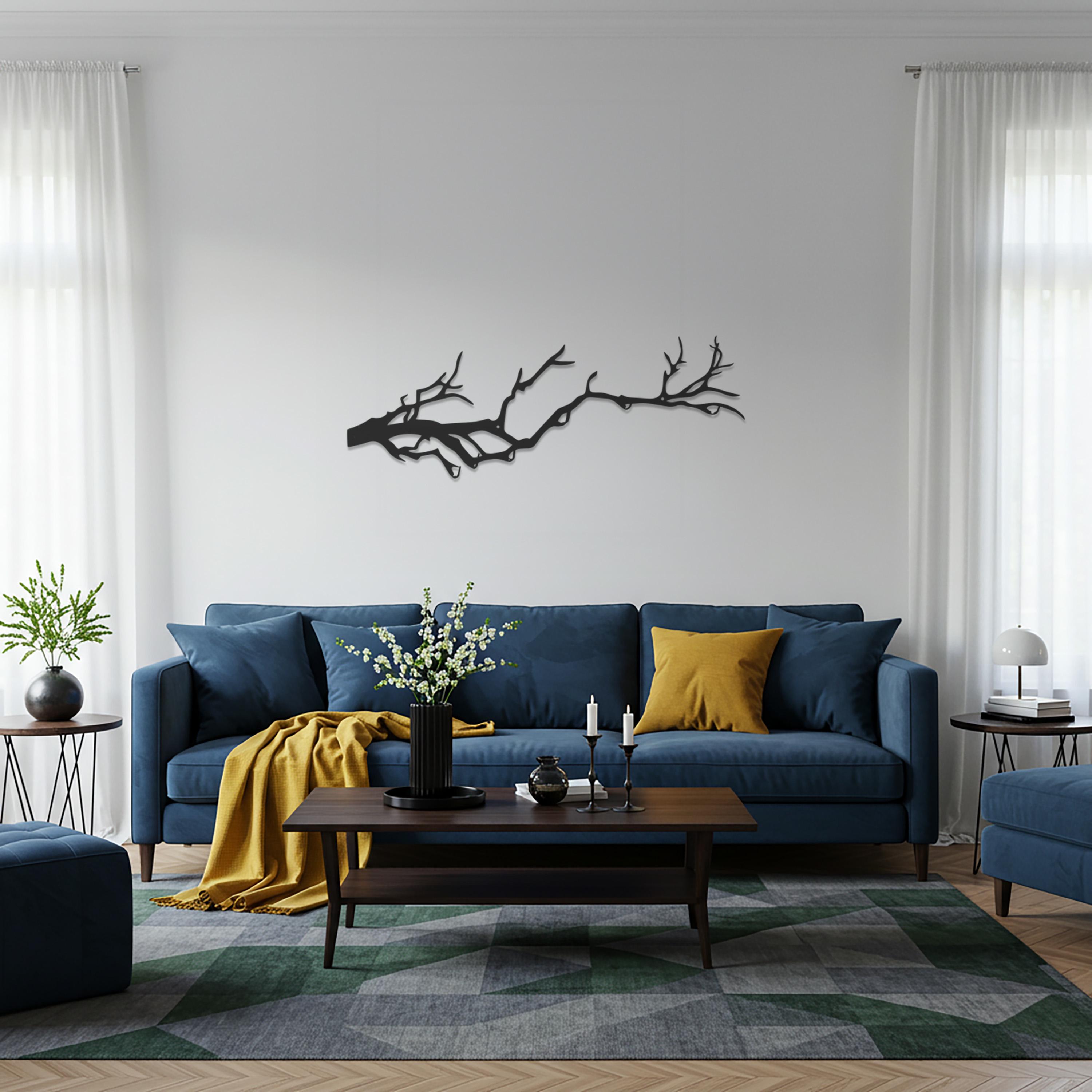 Minimalist Tree Branch Metal Wall Art – Rustic Home Decor - Etsy