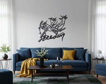 Metal Wall Art Freedom Bird – modern inspirerend silhouet