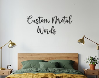 Custom Metal Word Sign – Personalized Script Wall Art