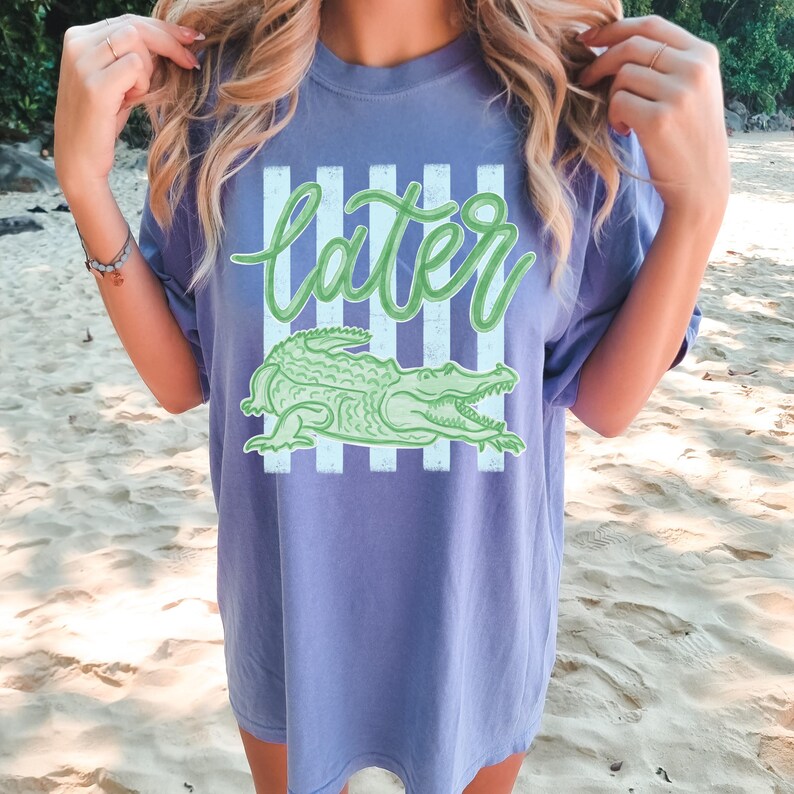 Later Gator Tee, See You Later Alligator Tee, Trendy Vacation Shirt, Crocodile Graphic Funny Quote Beach Summer Shirt, Comfort Colors image 5