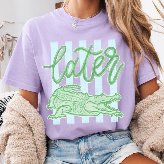 Later Gator Tee, See You Later Alligator Tee, Trendy Vacation Shirt, Crocodile Graphic Funny Quote Beach Summer Shirt, Comfort Colors