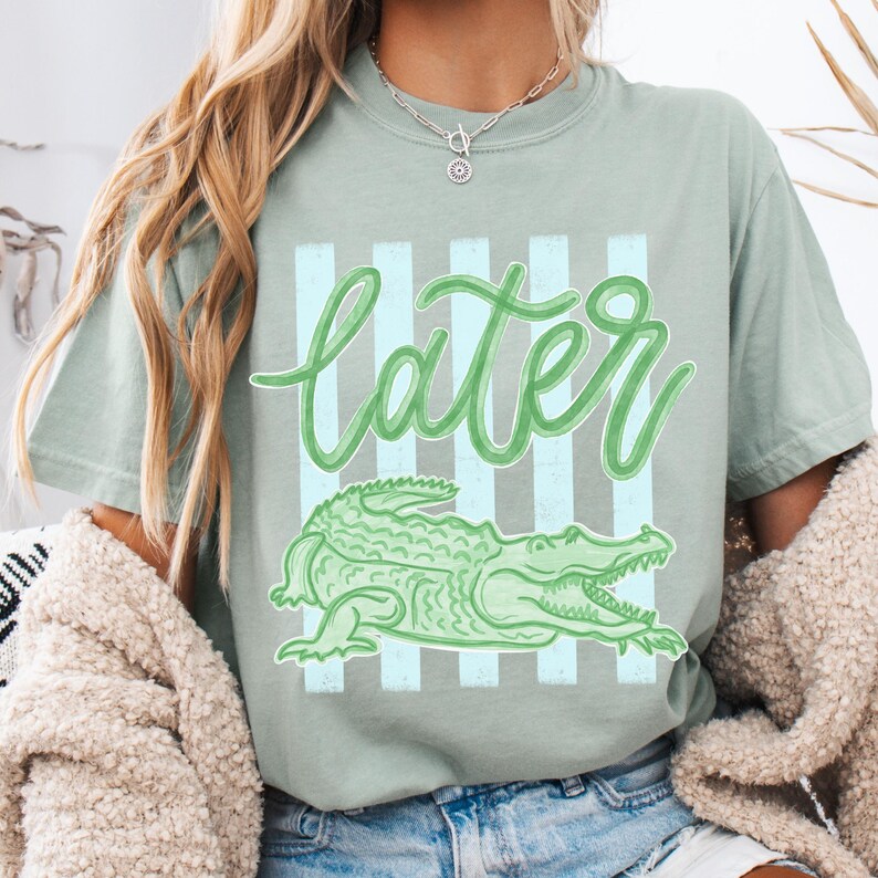 Later Gator Tee, See You Later Alligator Tee, Trendy Vacation Shirt, Crocodile Graphic Funny Quote Beach Summer Shirt, Comfort Colors image 4