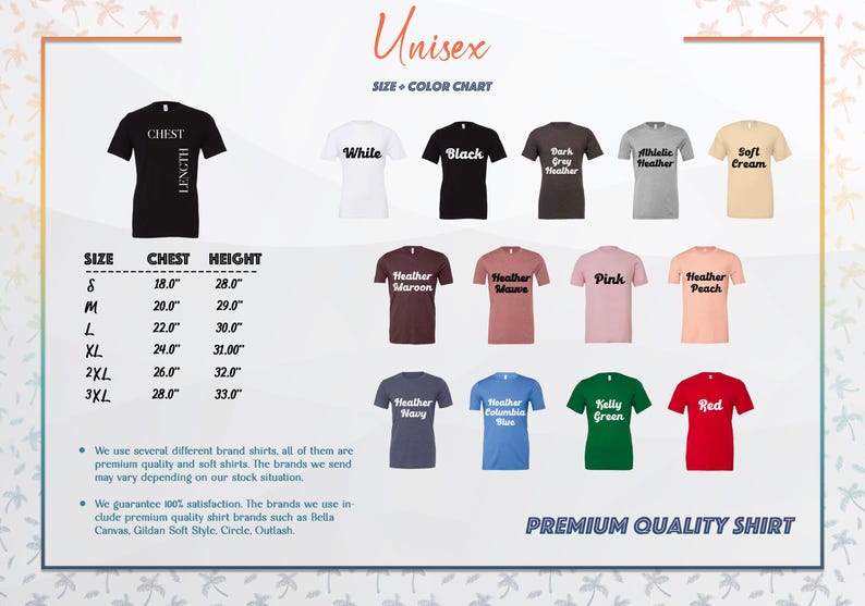 a picture of a t - shirt size guide for men and women