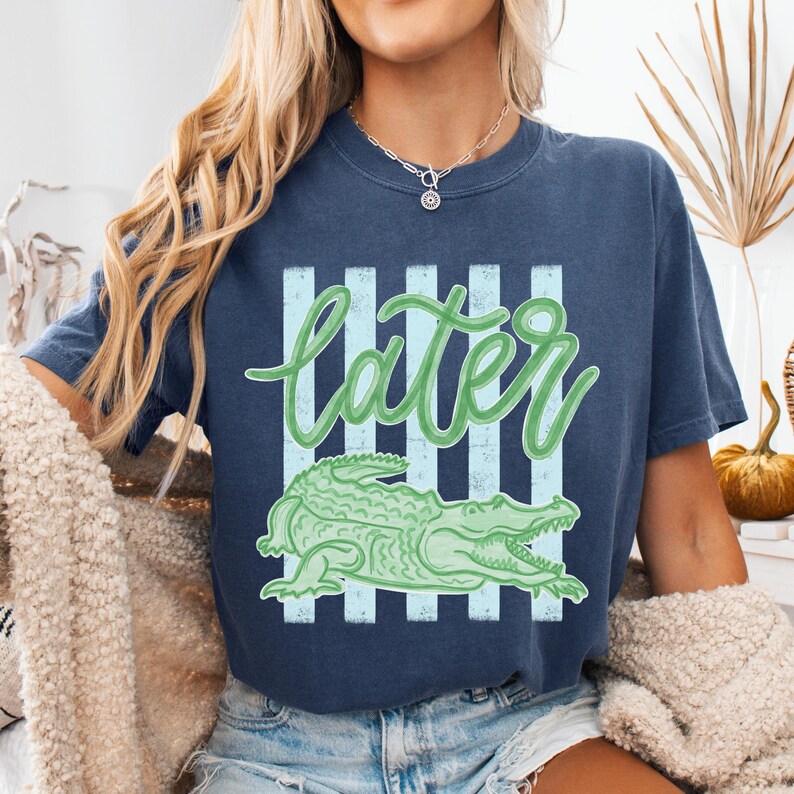 Later Gator Tee, See You Later Alligator Tee, Trendy Vacation Shirt, Crocodile Graphic Funny Quote Beach Summer Shirt, Comfort Colors image 8