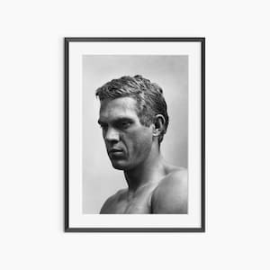 Steve McQueen, Photography Prints, Steve McQueen Poster, Retro Poster, Black and White Wall Art, Museum Quality Photography Poster