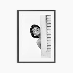 Sophia Loren, Photography Prints, Sophia Loren Poster, Retro Poster, Black and White Wall Art, Museum Quality Photography Poster