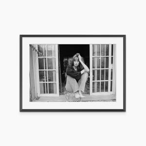 Jane Birkin Poster, Photography Prints, Jane Birkin, Retro Poster, Black and White Wall Art, Retro Print, Museum Quality Photography Poster