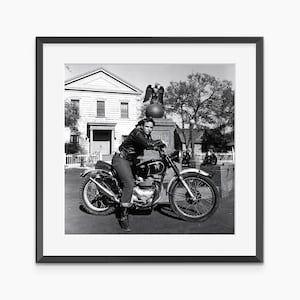 Marlon Brando Poster, Fotografie Drucke, The Wild One, Retro Poster, Schwarz-Weiß-Wandkunst, Fotografie Poster in Museumsqualität