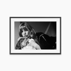 Jane Birkin Poster, Photography Prints, Jane Birkin, Retro Poster, Black and White Wall Art, Vintage Prints, Museum Grade Photography Poster