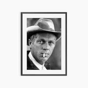 McQueen, Photography Prints, Steve McQueen, Steve McQueen Print, Retro Poster, Black and White Wall Art, Museum Quality Photography Poster