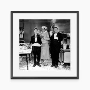 Laurel and Hardy, Photography Prints, Oliver Hardy, Stan Laurel, Retro Poster, Black and White Wall Art, Museum Quality Photography Poster