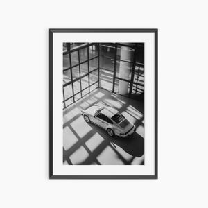 Affiche Porsche, tirages de photographies, art mural Porsche, affiche Porsche 911, art mural noir et blanc, affiche de photographie de qualité musée