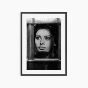 Sophia Loren, Photography Prints, Sophia Loren Poster, Retro Poster, Black and White Wall Art, Museum Quality Photography Poster
