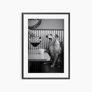 Coffee Poster, Photography Prints, Funny Wall Art, Dog Prints, Coffee Table, Funny Poster, Black and White Wall Art, Museum Quality Wall Art