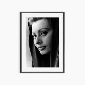 Sophia Loren Poster, Photography Prints, Sophia Loren, Vintage Poster, Black and White Wall Art, Museum Quality Photography Poster