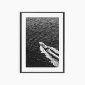 Yacht Print, Photography Prints, Coastal Print, Boat Print, Old Money, Yacht Club, Black and White Wall Art, Museum Quality Photo Art Print