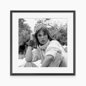 Jane Birkin Poster, Photography Prints, Jane Birkin, Retro Poster, Black and White Wall Art, Retro Print, Museum Quality Photography Poster