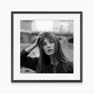 Jane Birkin Poster, Photography Prints, Jane Birkin, Retro Poster, Black and White Wall Art, Vintage Prints, Museum Grade Photography Poster