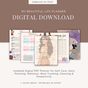 My Beautiful Life Planner – 13-Page Printable PDF | Daily, Weekly & Self-Care Organizer | Digital Download for Women, Moms and Goal-Getters